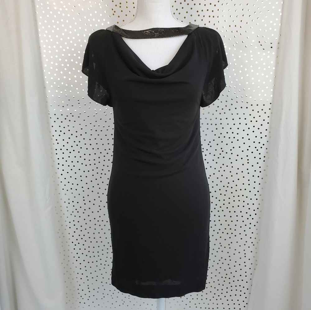 Black Halo Draped Back Dress